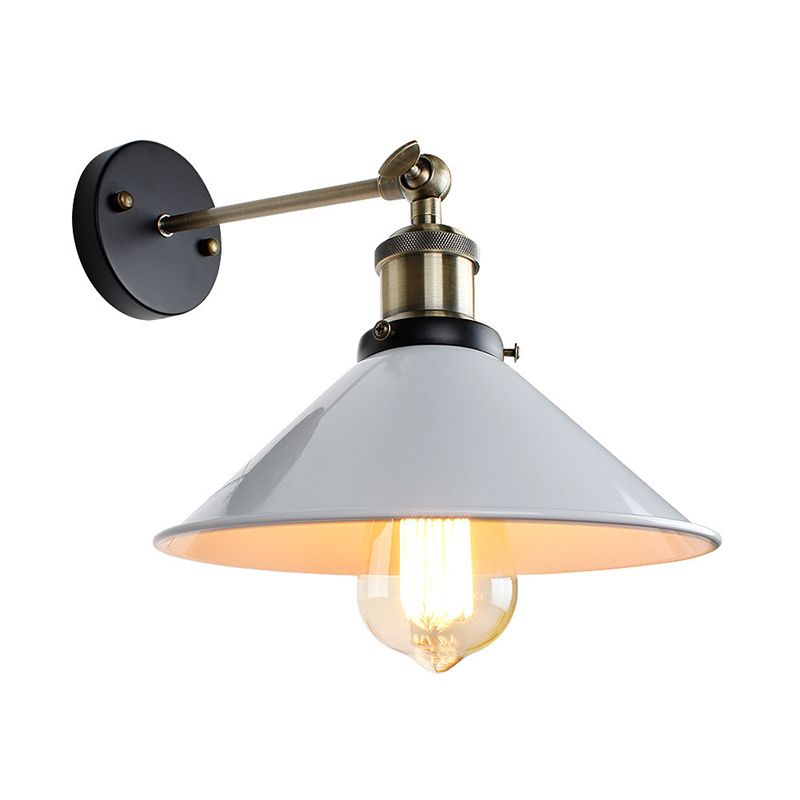 Industrial Wall Sconce Cone Shape Wall Lamp with Metal Shade for Living Room