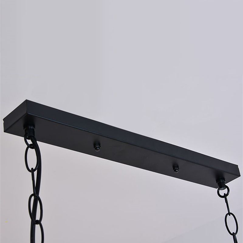 Industrial Rectangular Island Pendant Lights Metal Multiple-Light Island Light Fixtures