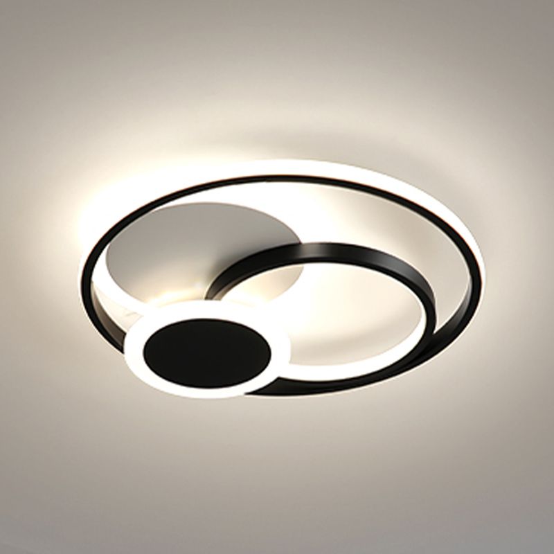 Lámpara LED de montaje empotrado con anillo, pantalla acrílica, luz de techo moderna para dormitorio