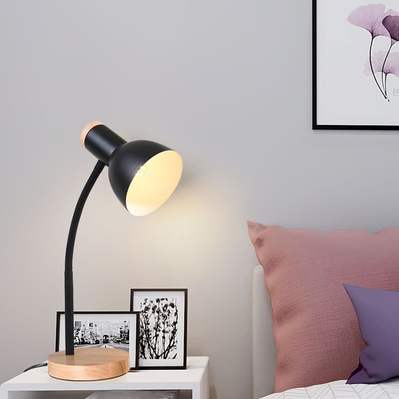 Macaroon Style Design Night Table Lamps Bell 1-Light Nightstand Lights with Metal Shade