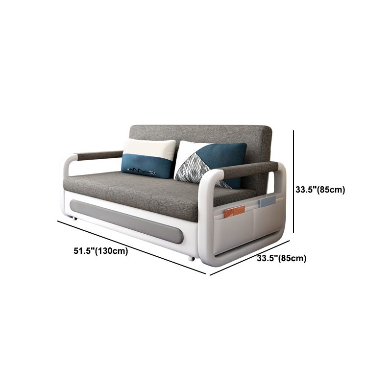 33.46" H Contemporary Cotton Blend Square Arm Sofa Bed for Living Room