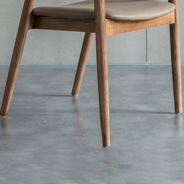 Traditional Open Back Chair Dining Arm Chair with Wooden Legs for Kitchen