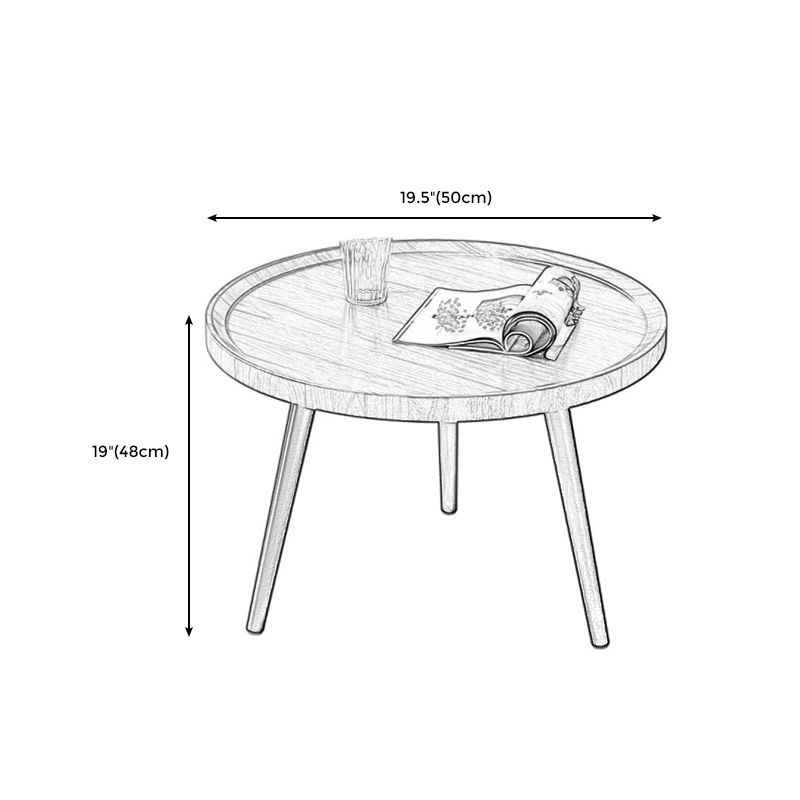 Transitional Round Tray Top Side Table Wood Tripod End Table for Living Room