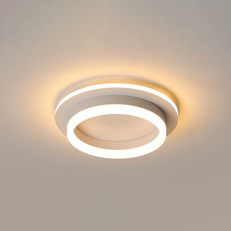 Luz de techo empotrada redonda/cuadrada, iluminación LED empotrada minimalista de acrílico negro/blanco en luz blanca/cálida para dormitorio