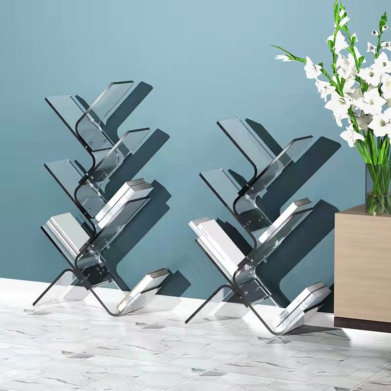 Acrylic 7.9" Wide Bookshelf Modern Open Back Bookcase for Study Room