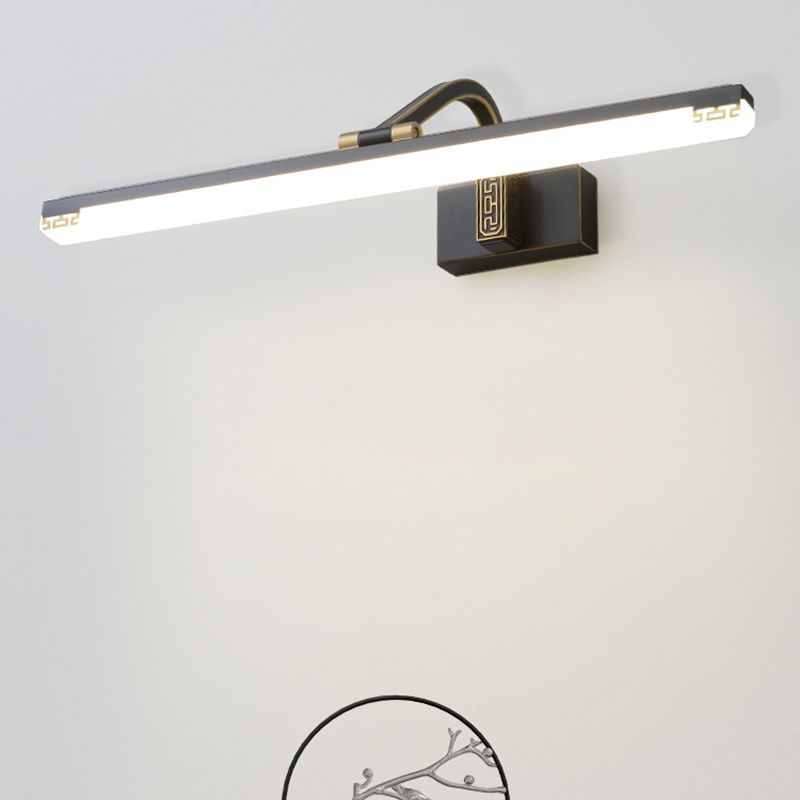 Metal linear Shade Mirror Wall Lights Modern 1 Head Wall Mount Fixture