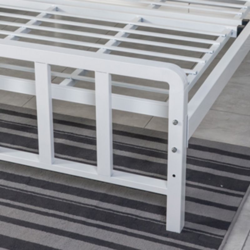 Slat Bed 36.61"H Adjustable Height with Open-Frame Upholstered Headboard