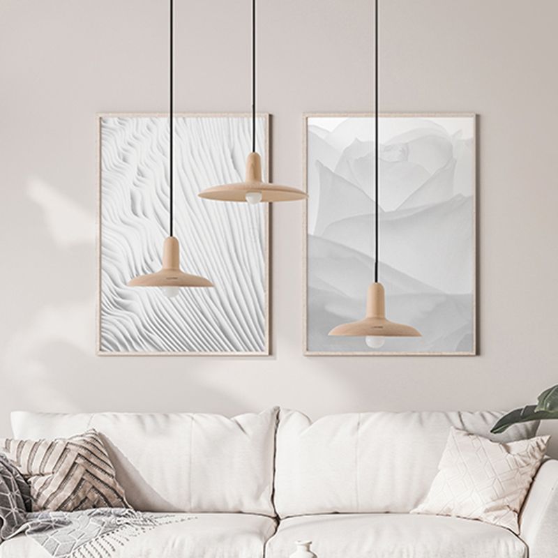 Simplicidad contemporánea Luz de techo de granja con sombra de madera