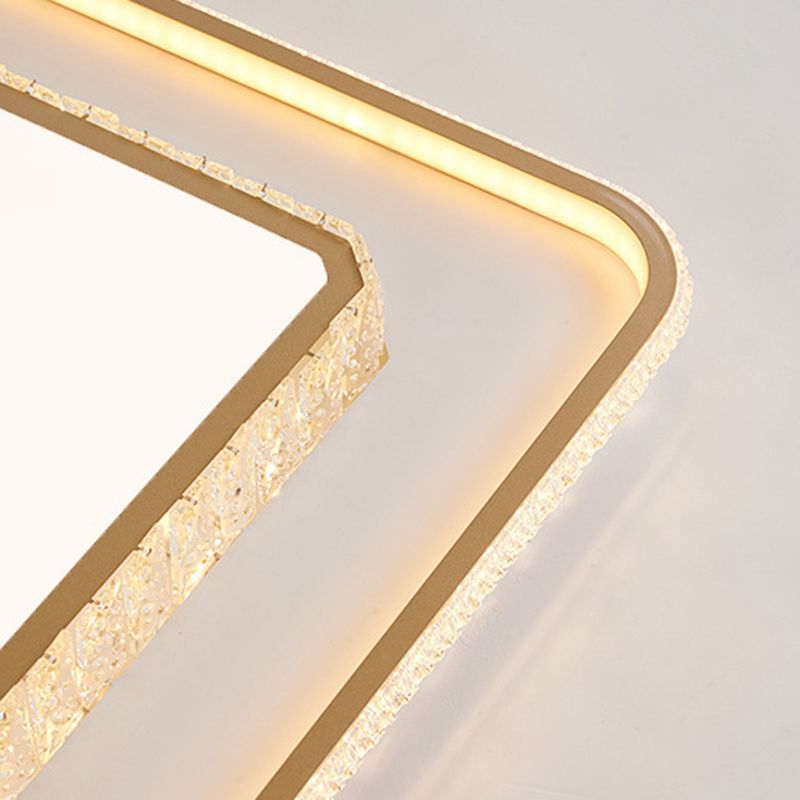 Clear Crystal Flush Mount Light Contemporary Simple LED Ceiling Lamp for Dining Room