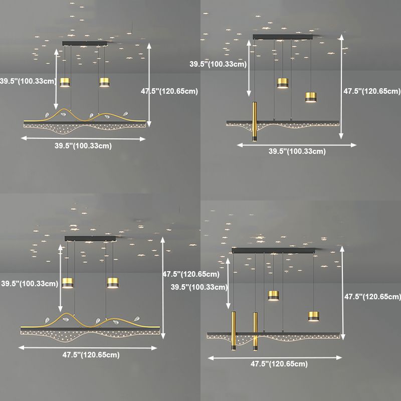 Contemporary Style Cylinder Island Lighting Metal Island Lighting Fixtures