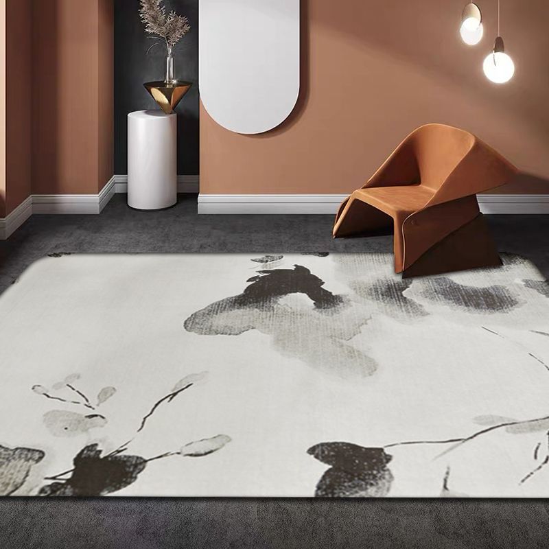 Tapis Oriental gris en Polyester à motif aquarelle, lavable en Machine, avec envers antidérapant, pour la décoration, respectueux des animaux de compagnie