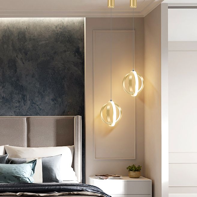 Metal Circles Hanging Pendant Light Minimalist Style LED Suspension Pendant Light