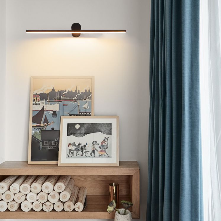 Moderner minimalistischer Stil linearer LED -Badezimmer Waschtischleuchten Metall Waschtischwandleuchten im schwarzen Finish
