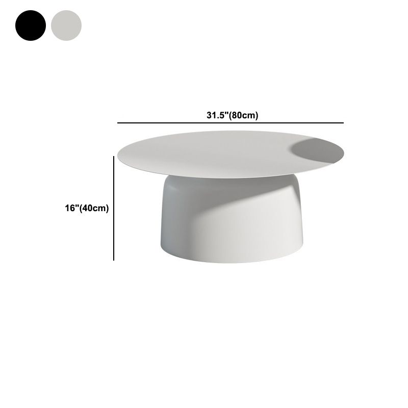 15.7"/18.5"Tall Iron Pedestal White / Black Round Coffee Table