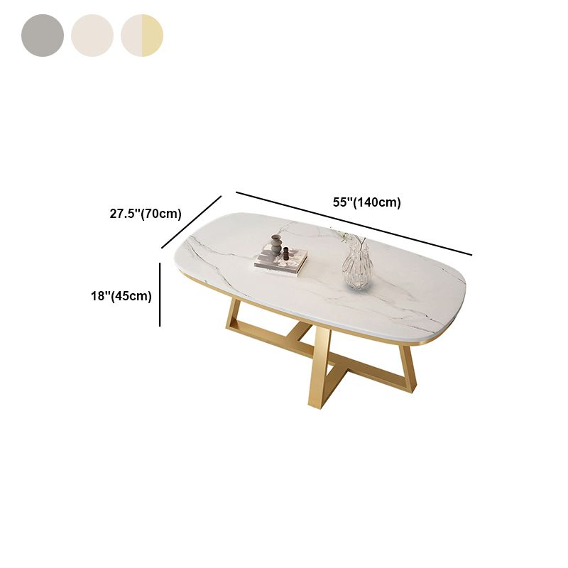 Glam Cross Legs Coffee Table Slate Rectangular Cocktail Table