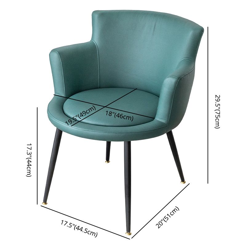 Silla de comedor tapizada con brazo contemporáneo de metal, silla de comedor individual