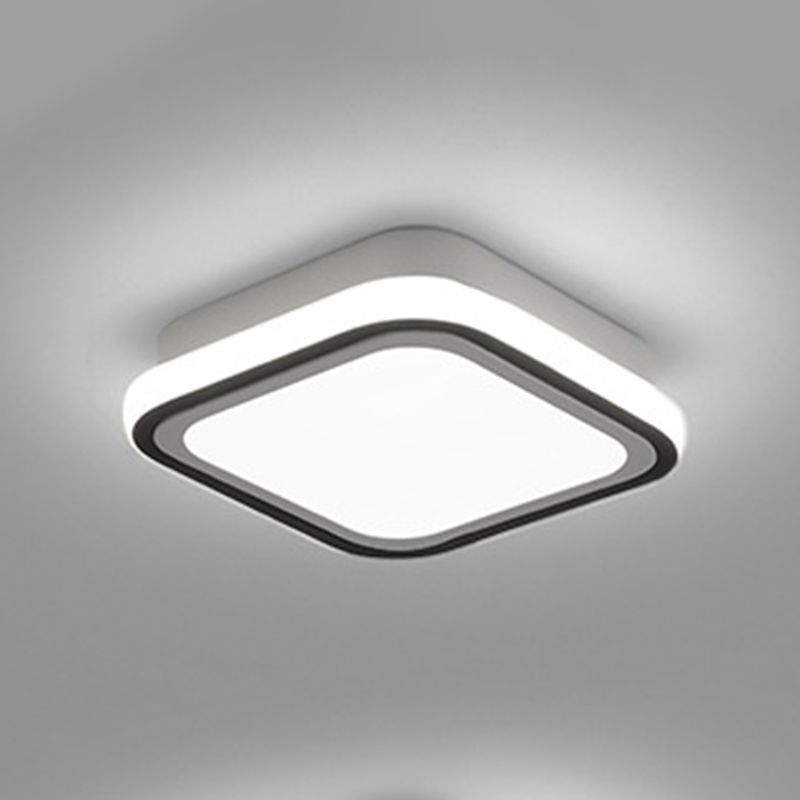 Lámpara de techo geométrica Lámpara LED minimalista de metal para pasillo montada en el techo en negro