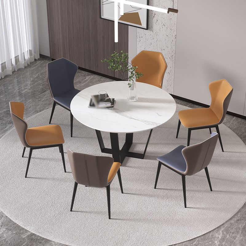 Modern 1/2/5/7 Pieces Dining Set Round Stone Dining Table for Dining Room