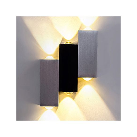 Disconce da parete cubica Stile moderno in alluminio LED Grey Wall Washer Lampada in illuminazione calda/bianca per portico