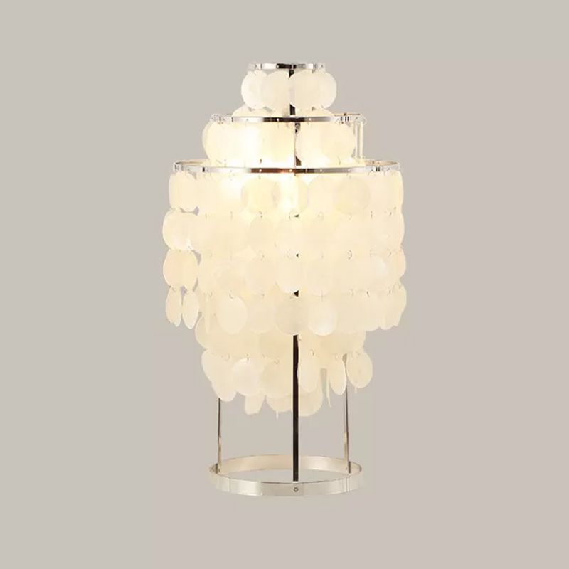 Witte windgong Taakverlichting Modernisme Shell 1 licht Leesboeklicht voor slaapkamer