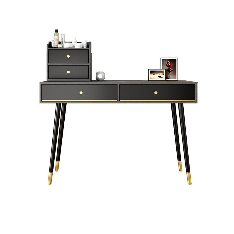 Black Make-up Vanity 15.74" Wide Wood Vanity Set with Storage Drawers