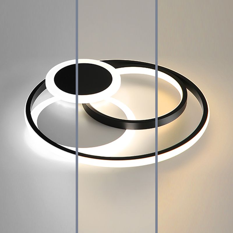 Lámpara LED de montaje empotrado con anillo, pantalla acrílica, luz de techo moderna para dormitorio