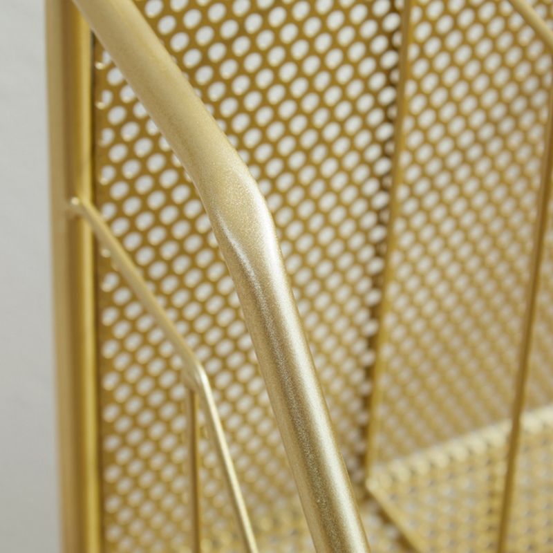 Glam Antique Finish Bookshelf Metal Etagere Shelf Bookcase with Shelves