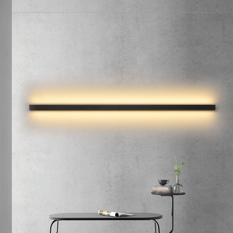 Lineare Form Metallwand Licht moderne ein Lichtwandleuchte in Schwarz