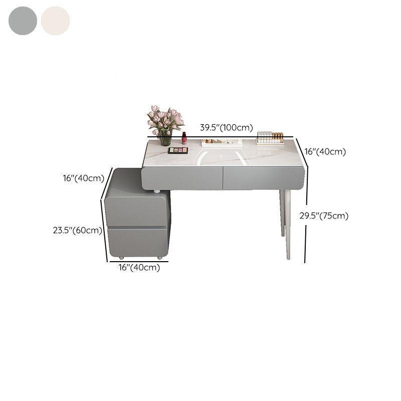 Contemporary Dressing Table Bedroom Wood Lighted Mirror Make-up Vanity