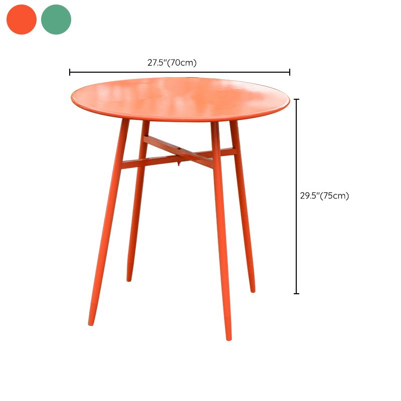 Modern Style Metal Round Dining Set 1/3/4/5 Pieces Metal Dining Table Set for Outdoor