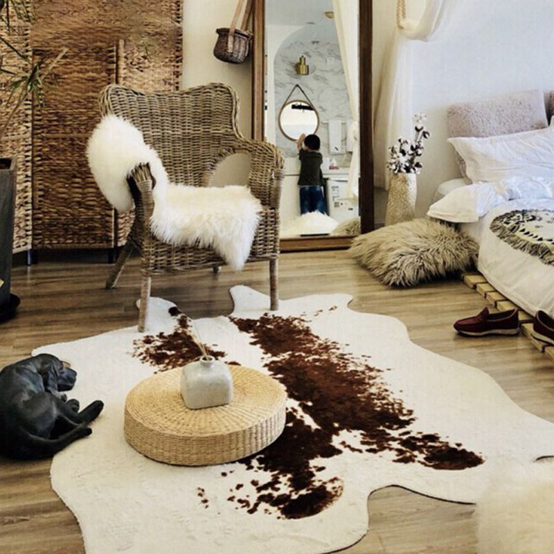 Full Animal Print Rug Multi-Color Nordic Style Carpet Polyester Stain Resistant Washable Anti-Slip Rug for Bedroom