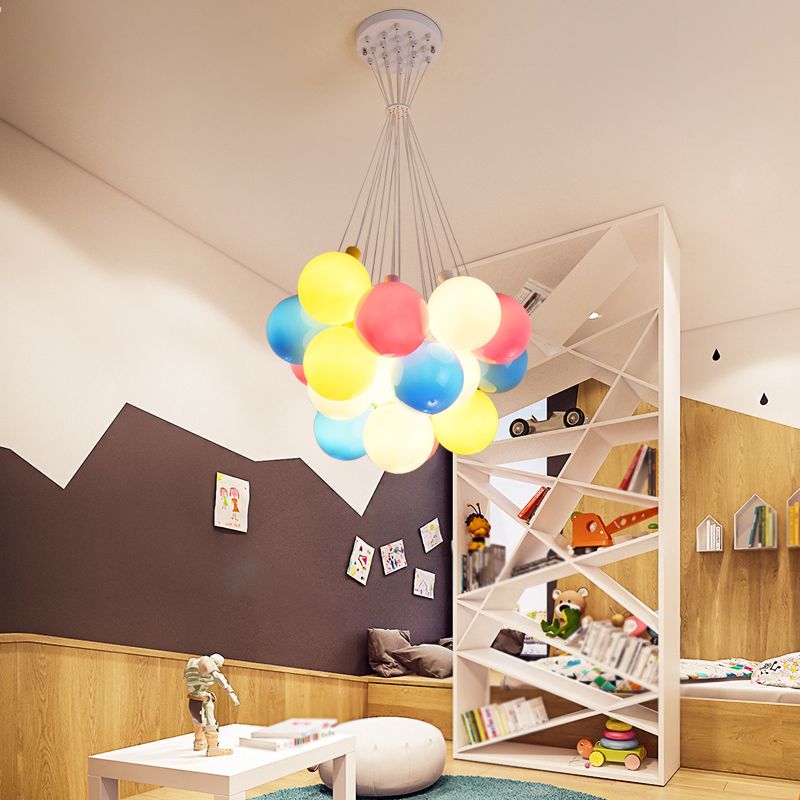 Balloon Colored Chandelier Light Simplicity Acrylic Pendant Light for Child Room