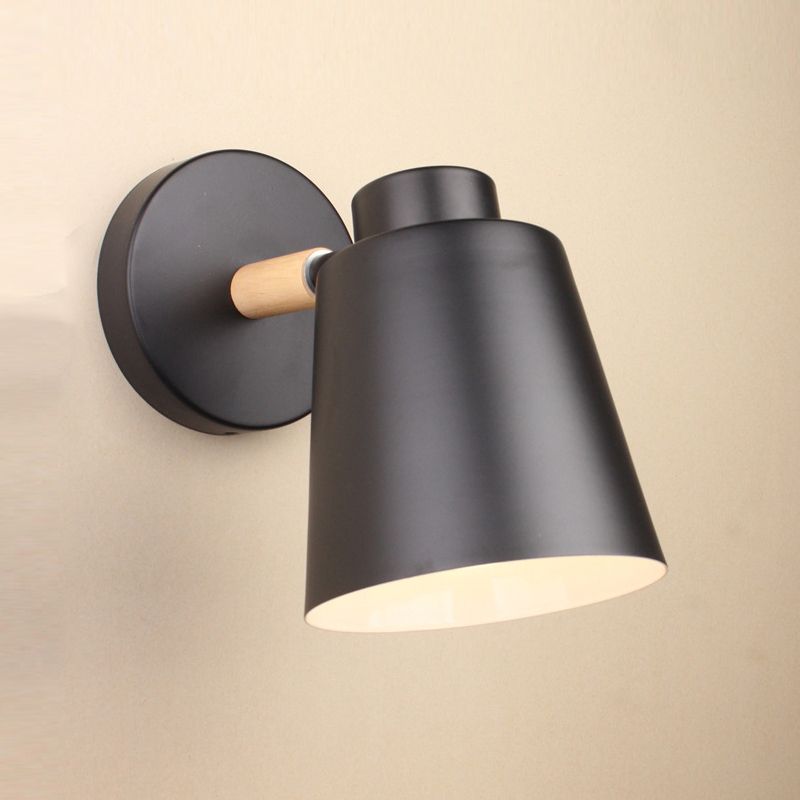 White/Black Single Contemporary Wall Mounted Sconce Metal Wall Light