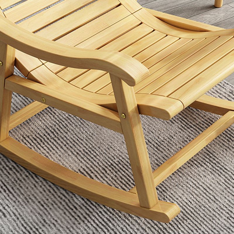 Creative Indoor Rocking Chair Faux Leather Rocker Chair with Wooden Legs