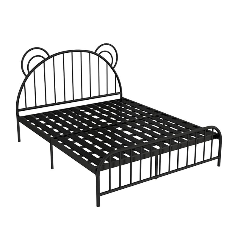 Bear Ear Headboard Glam Bed Iron Frame with Footboard,Tall Clearance