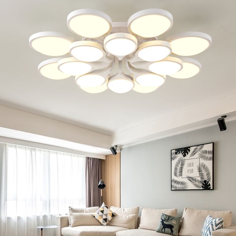 Minimalismo moderno Sputnik lámpara de techo acrílico sombra montaje empotrado luz para sala de estar