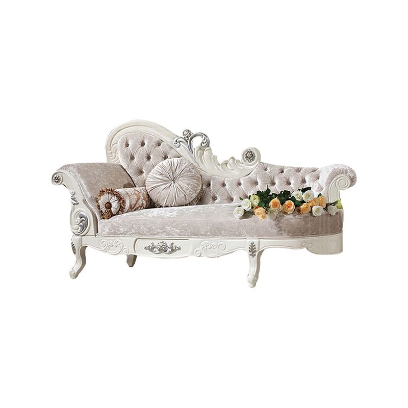 Traditional Upholstered Chaise Lounge Couch with Arms Chaise Lounge Chair