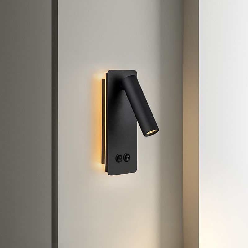 Aluminium -LED -Lesen Wandleuchten im modernen präzisen Stil schmiedeeisernen rechteckigen Wandlicht mit Acrylschatten