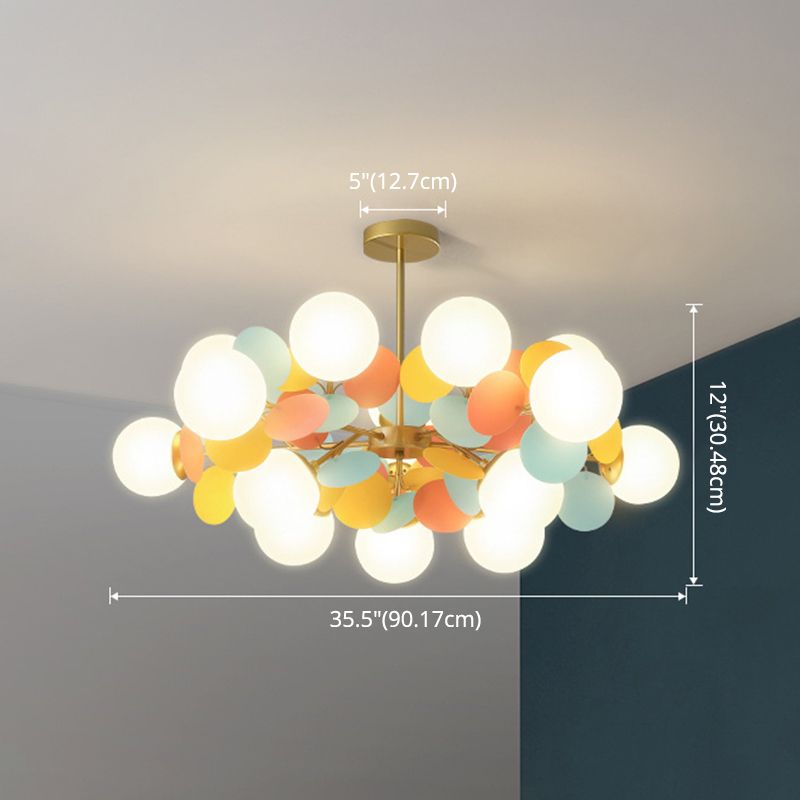 Balloon suspension des luminaires suspendus Cartoon Métallique Drop Pendant avec une teinte en verre pour la chambre