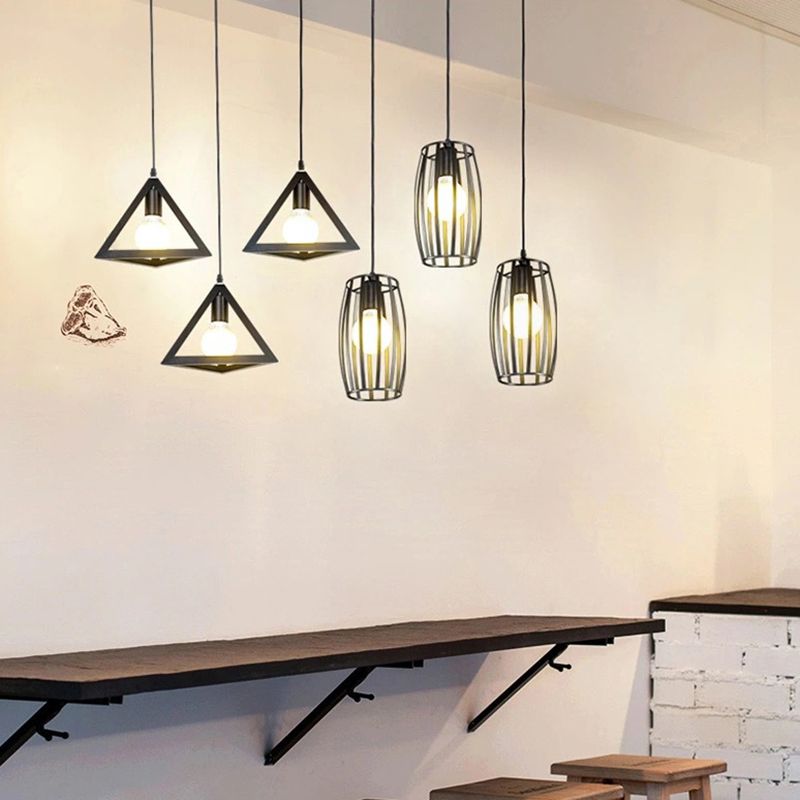 Cube Pendant Light Fixture Industrial Pendant Light Metal 1 Light Hanging Lights