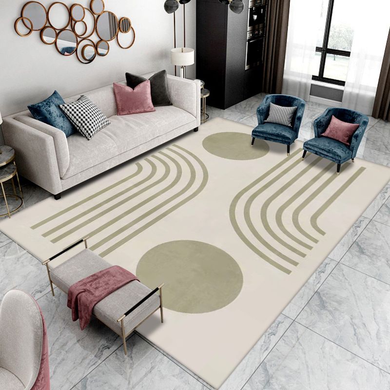 Modern Graphic Pattern Rug Polyester Indoor Carpet Stain Resistant Carpet for Living Room