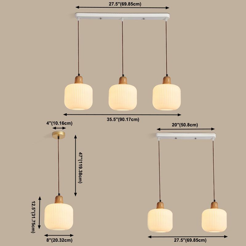 Wit Rubberwood Hanglampverlichtingsarmaturen Moderne Lantern Suspension Lamp voor restaurant