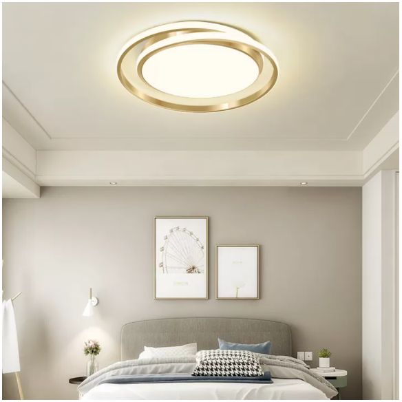 Round 1-Light LED Flush Light New Modern Acrylic Flush Mount Ceiling Light Fixtures for Bedroom