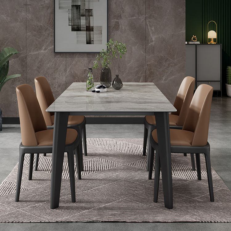 Modern Sintered Stone Rectangle Table Set 1/4/5/7 Pieces Dining Set
