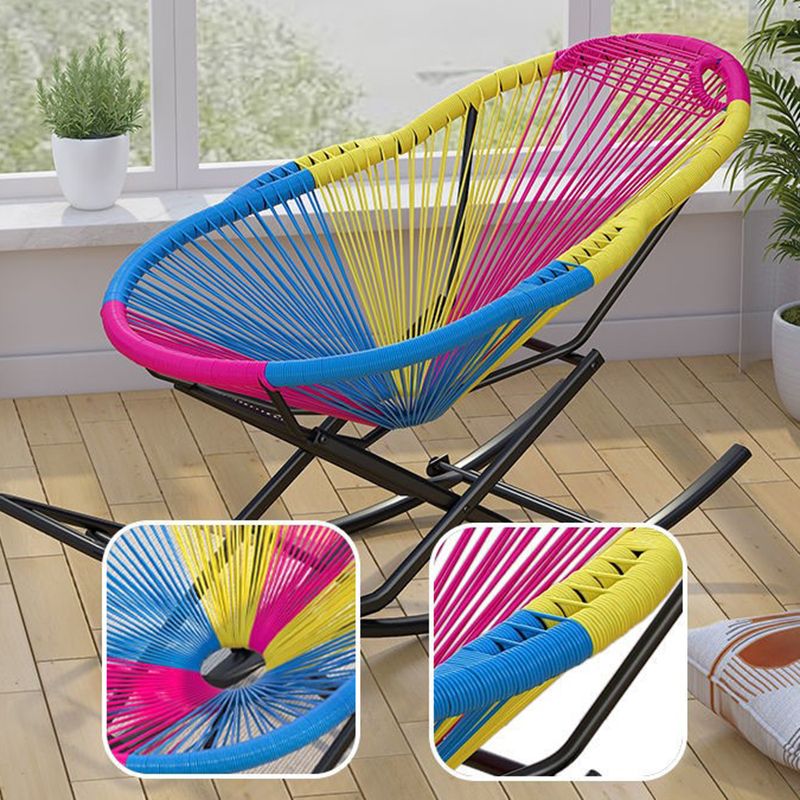 Contemporary Wicker Rocking Chair Color Block Indoor Rocker Chair