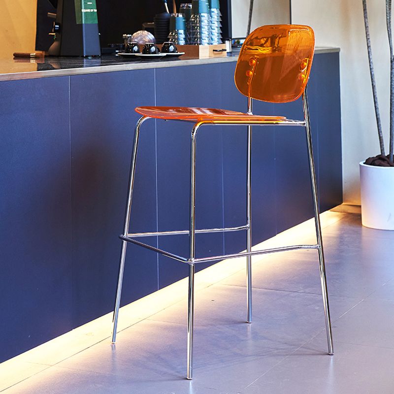 Plastic Bar Stools Industrial Style Backless Bar Stools with Footrest