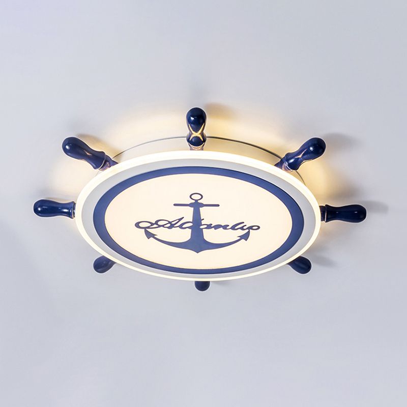 Plafonnier LED bleu en acrylique pour chambre d'enfant, luminaire décoratif de plafond pour chambre d'enfant