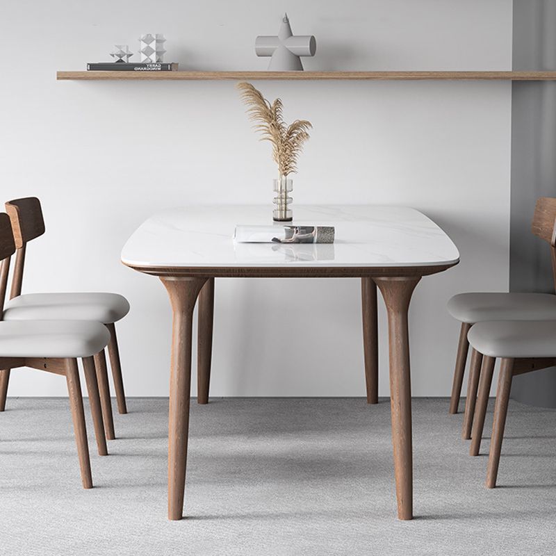 Modern Sintered Stone Top Dining Set Rectangle 1/3/4/5/7 Pieces wooden Table Set