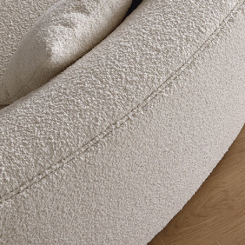 Beige Fabric Sectional Sofa Sloped Arm Sectional with Pillows