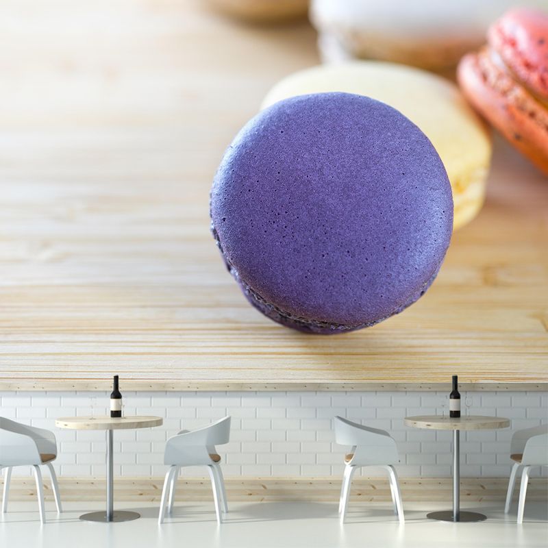 Macaron Dessert Wall Mural Decal Customized Size Minimalist Decoration for Dessert Shop